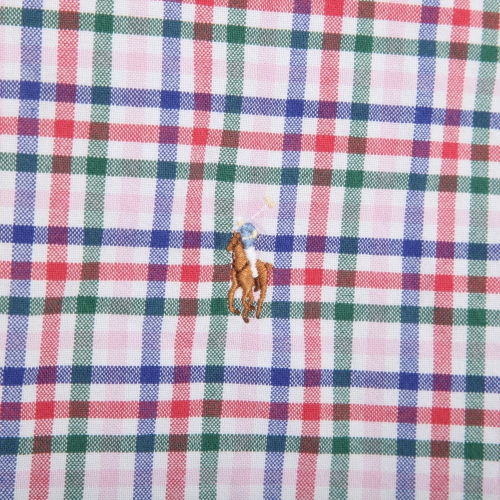 Ralph Lauren Shirt Mens Large Multicolor Plaid Cotton Button Down Flesh Pony - Picture 3 of 11